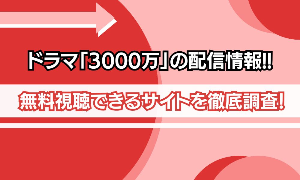 土曜ドラマ 3000万 配信