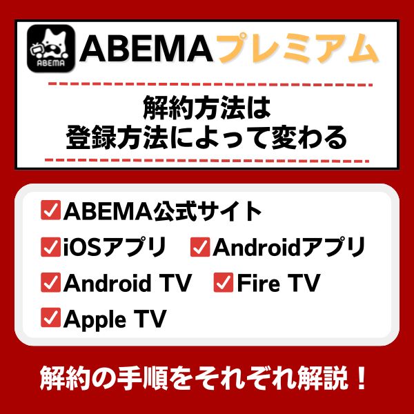 ABEMAプレミアムの解約方法