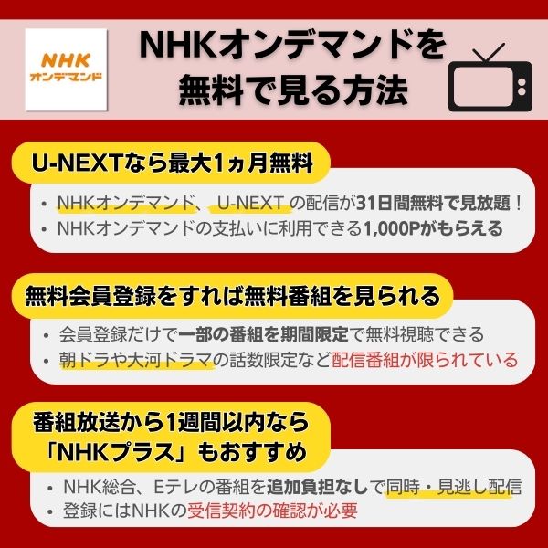 NHKオンデマンド　無料視聴方法